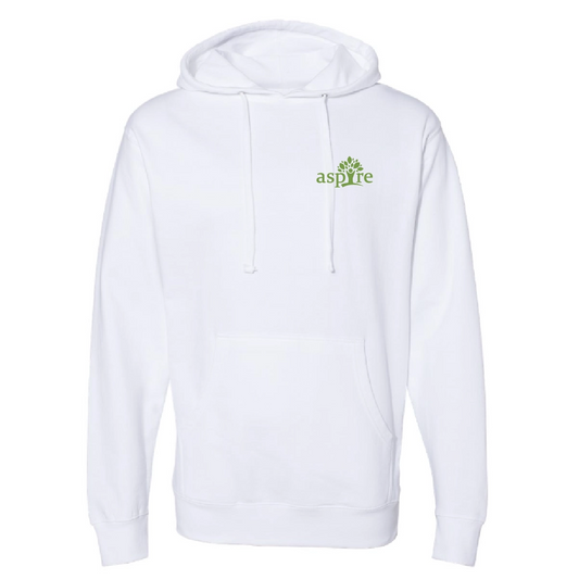 Aspire White Pull-Over Hoodie