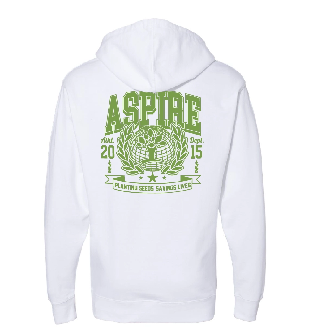 Aspire White Pull-Over Hoodie